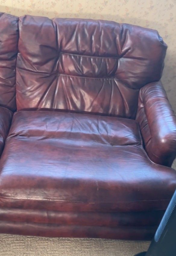 Red Leather Loveseat