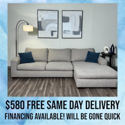 FREE DELIVERY L Sectional Sofa Couch Financing Available Gray Grey