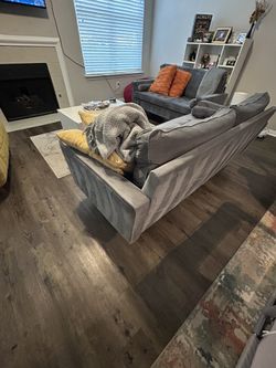 Grey Loveseat And Sofa