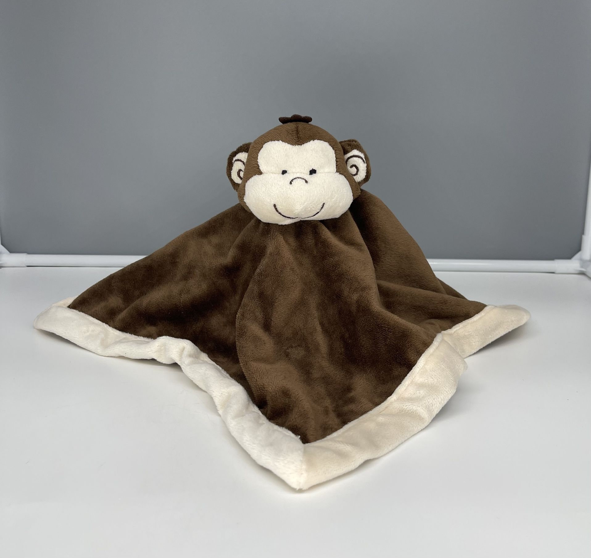 Tiddliwinks Monkey Plush Lovey Security Blanket Brown Cream 13"