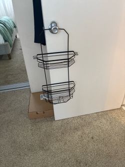 Black Over-the-Door Shower Caddy – 2-Tier Bathroom Organizer