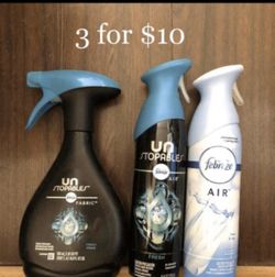 3 Febreze: Unstopables Fabric Refresher + Air & 1 Febreze Air 3 for $10