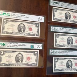 1963 $2 Red bills Set