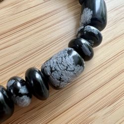 Snowflake Obsidian Beads 