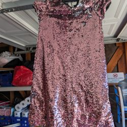 Pink Sequin Girls Dress- Size 12