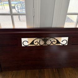Full size bed headboard and metal frame
