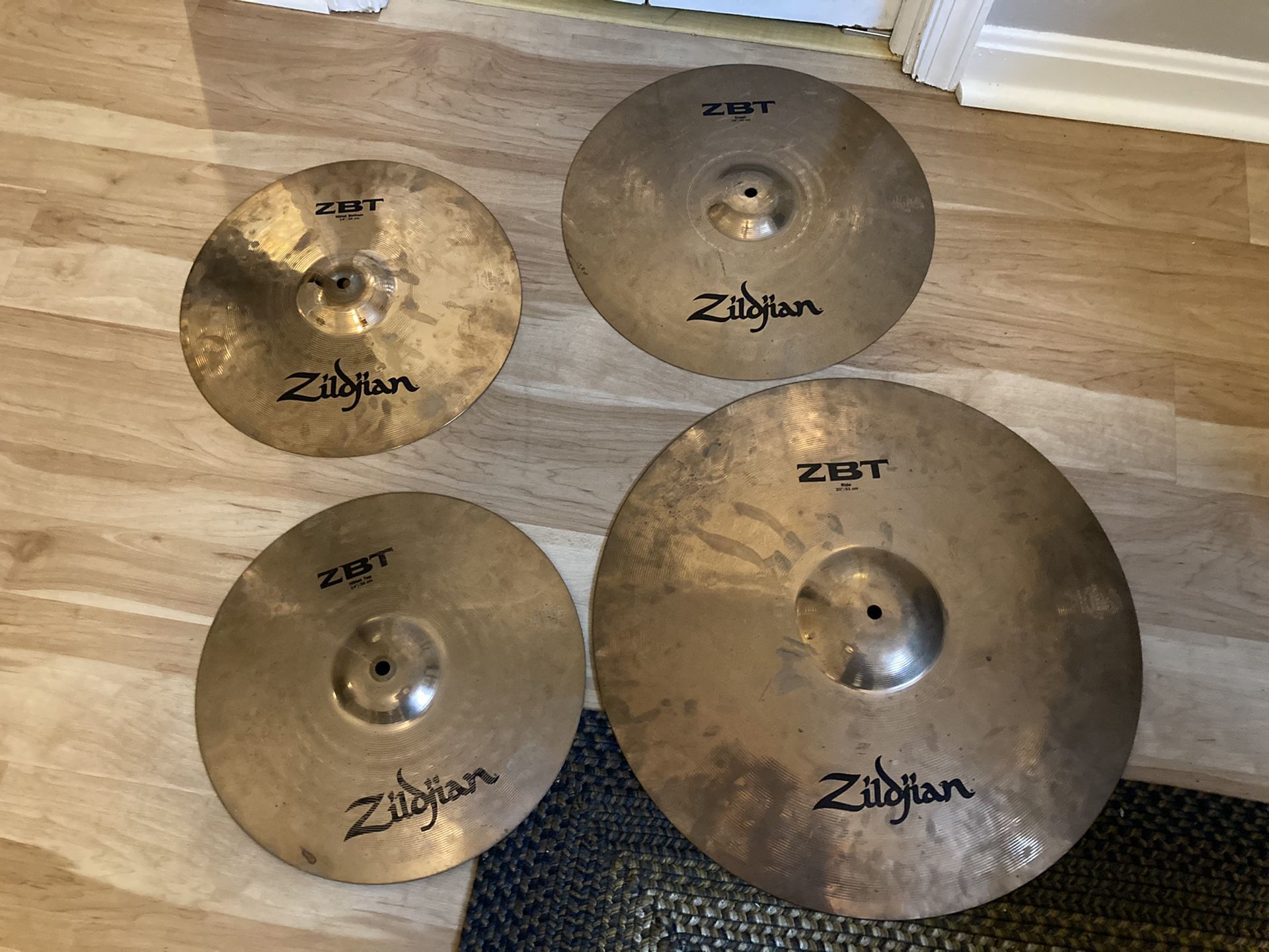 Zildjian ZBT Cymbal Set 14” Hi Hats, 16” Crash, 20” Ride for Drum Kit