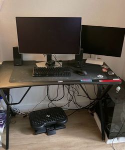 black gaming desk