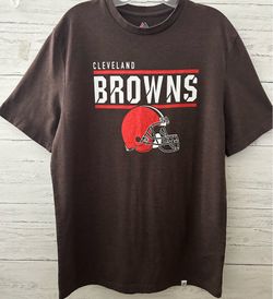 Men’s Brown Majestic Cleveland Browns Short Sleeve Tshirt Size Large