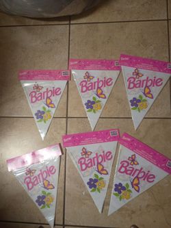 Barbie party flags $5 each vintage