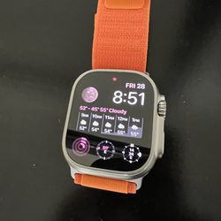 Apple Watch Ultra [GPS + Cellular 49mm] Smart Watch w/Rugged Titanium Case  & Orange Alpine Loop Medium. Fitness Tracker, Precision GPS, Action Button