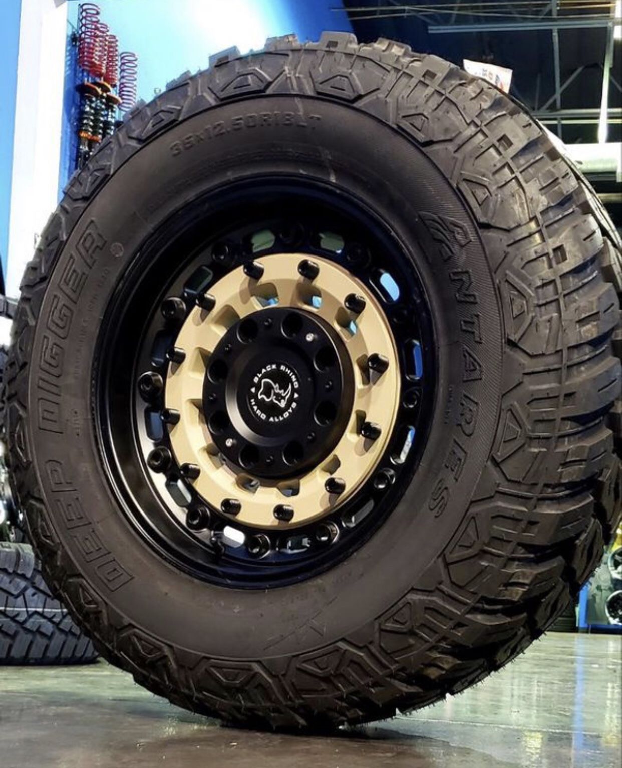 New 18x9.5 5x5 Black Rhino Wheels & 35x12.50-18 LT Tires , for Jeep ...