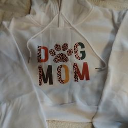 Brand New Dog Mom Custom Crop Top Sweatshirt with Hoodie. Brand New 