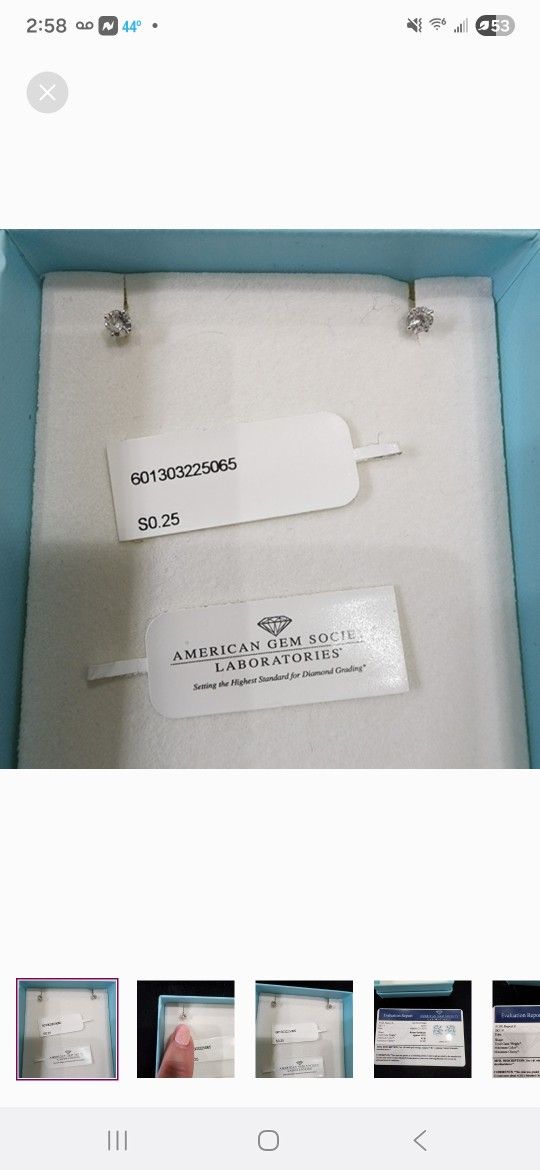 Genuine 14K White Gold Natural Diamond Solitaire Earrings 0.25 CTW