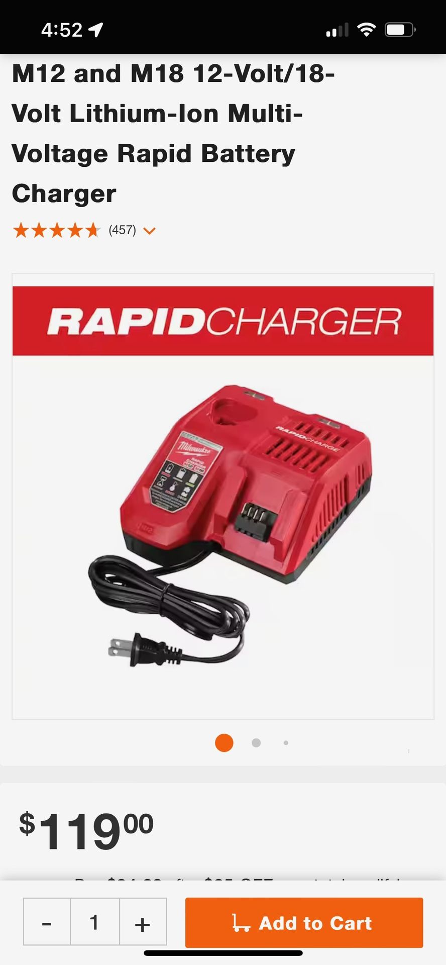 Milwaukee Rapid Battery Charger