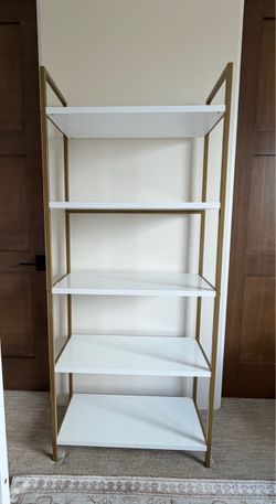 72" Loring 5 Shelf Ladder Bookshelf White - Threshold: Metal Frame, Fixed Shelves