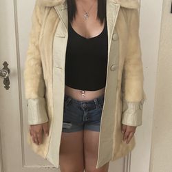 Vintage Real Fur And Leather Women’s Coat