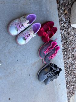Kids girls toddler shoes 4 pairs size 12 13