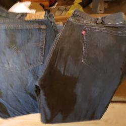 LEVI'S JEANS 40 MENS BLACK AND BLUE PAIRS