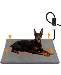 Pet Heating Pad for Dogs & Cats, Waterproof Adjustable Temperature Heated Dog Bed 36x24 in, with Chew-Resistant Cord and Timer for Senior Pets, Soothi