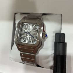 Silver Skeleton Watch