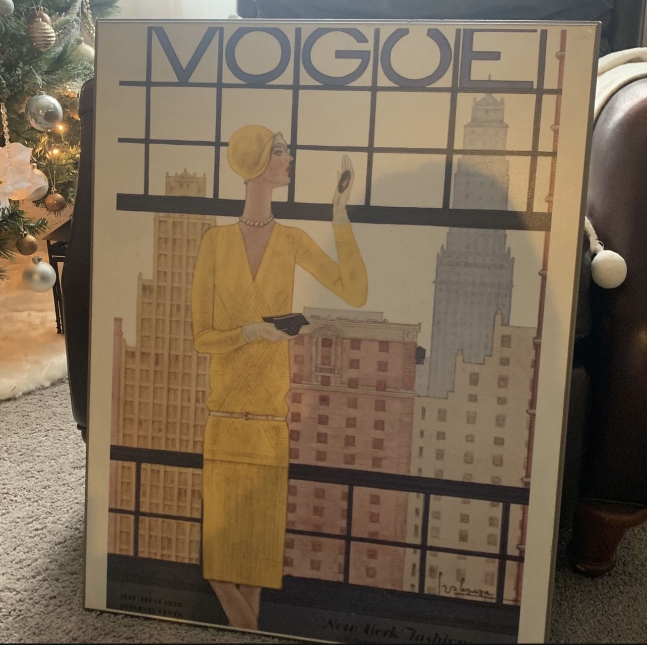 Vogue Picture Art Wall Hanging Decor New York City Wooden Plaque Retro