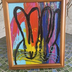 Hunt Slonem Acrylic Painting 