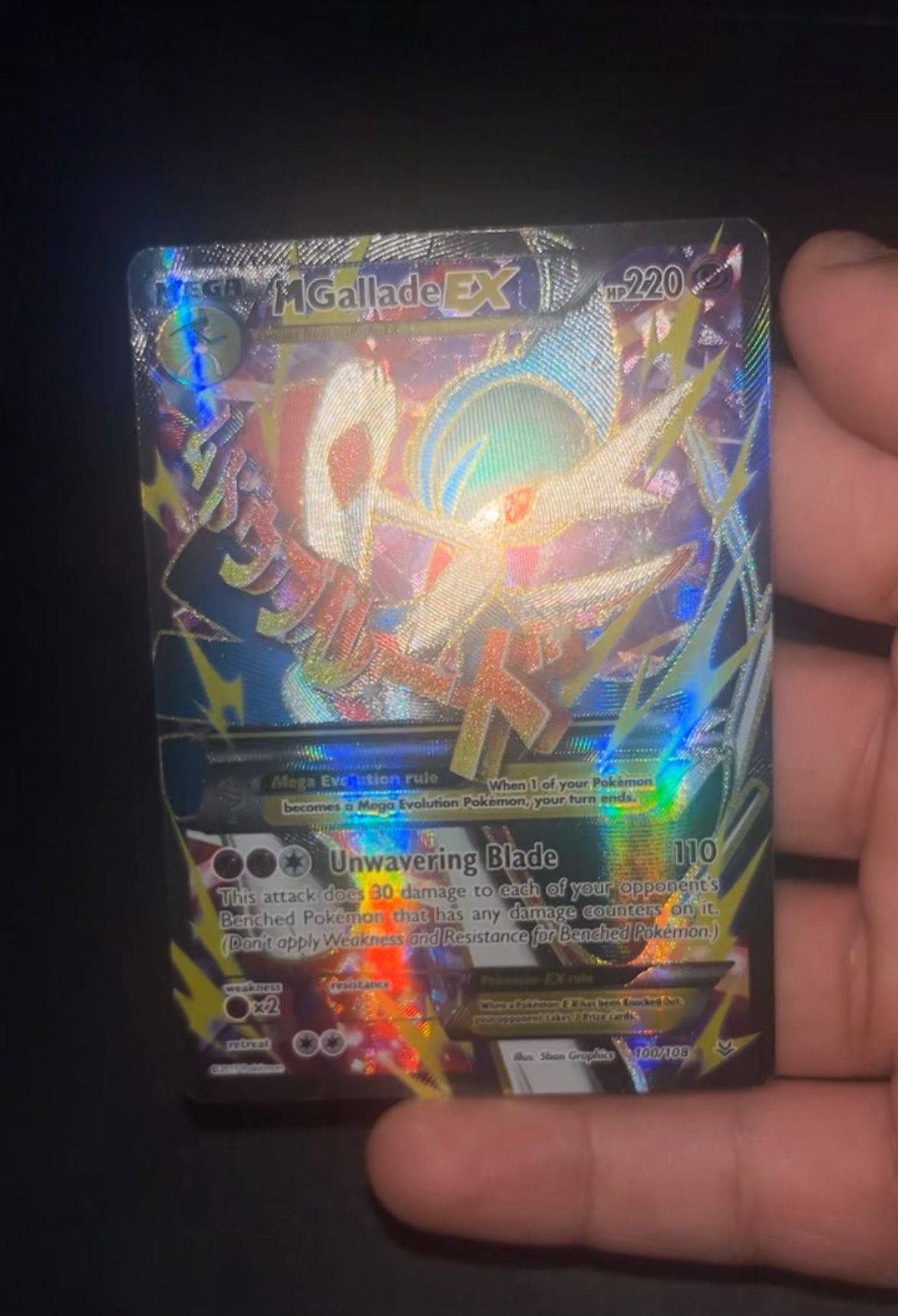 Pokemon Card Roaring Skies : Mega M GALLADE EX 100/108 Ultra Rare Full Art NMj