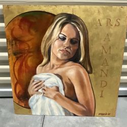 DM WEISS painting Of A Nude Woman In A Plywood