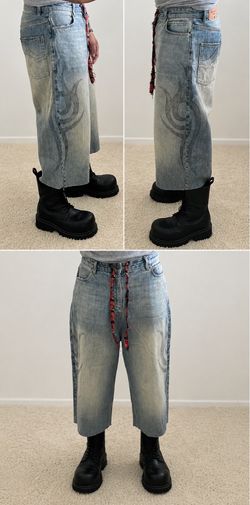 Balenciaga tribal jeans shorts jorts 3/4 pant