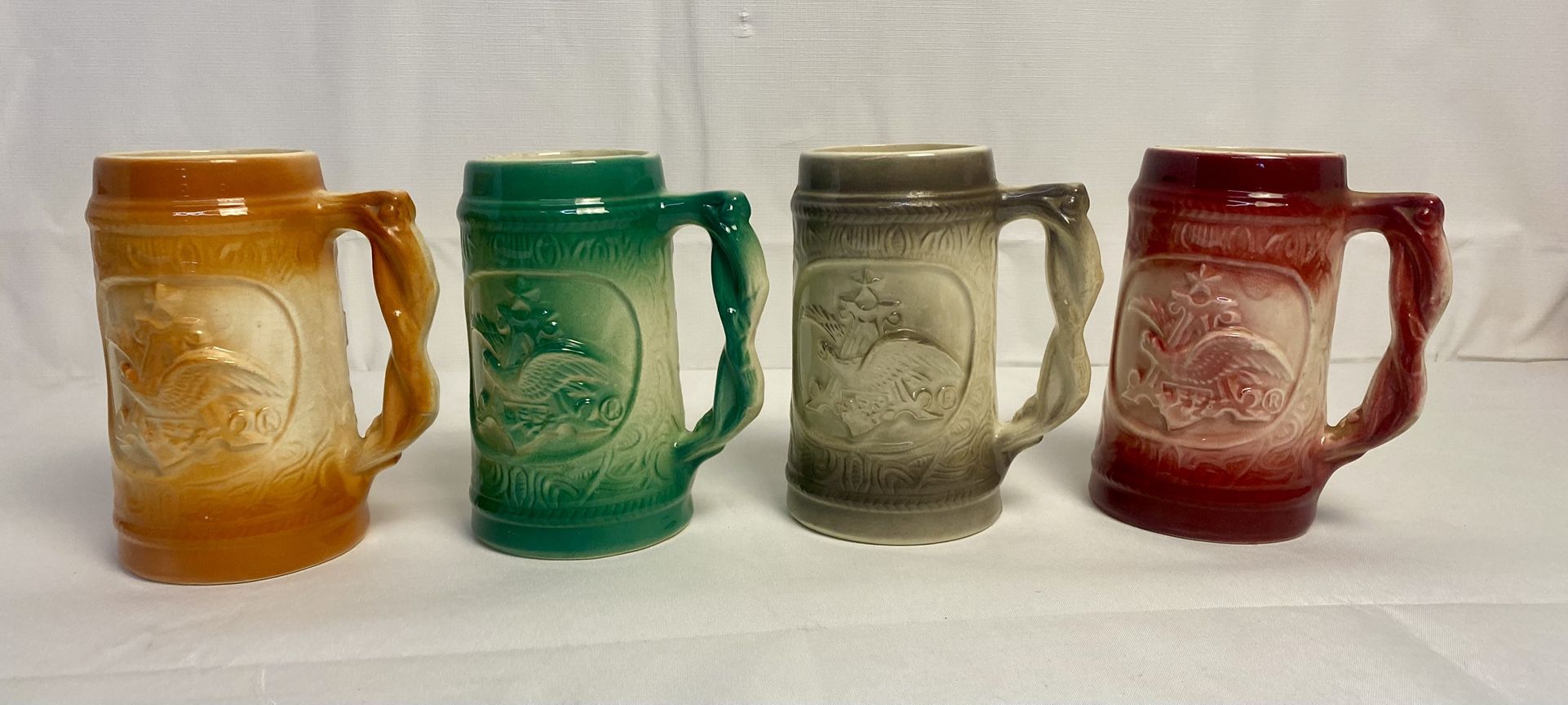 Vintage Budweiser, King Of Beers Steins 4-pieces