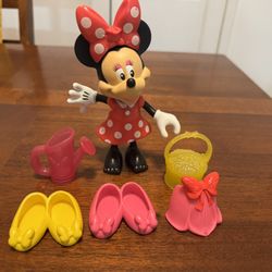 Disney Minnie Mouse Bowtique Snap ‘N Style Toy Dress Up Playset Rare Figure Doll Flower Garden