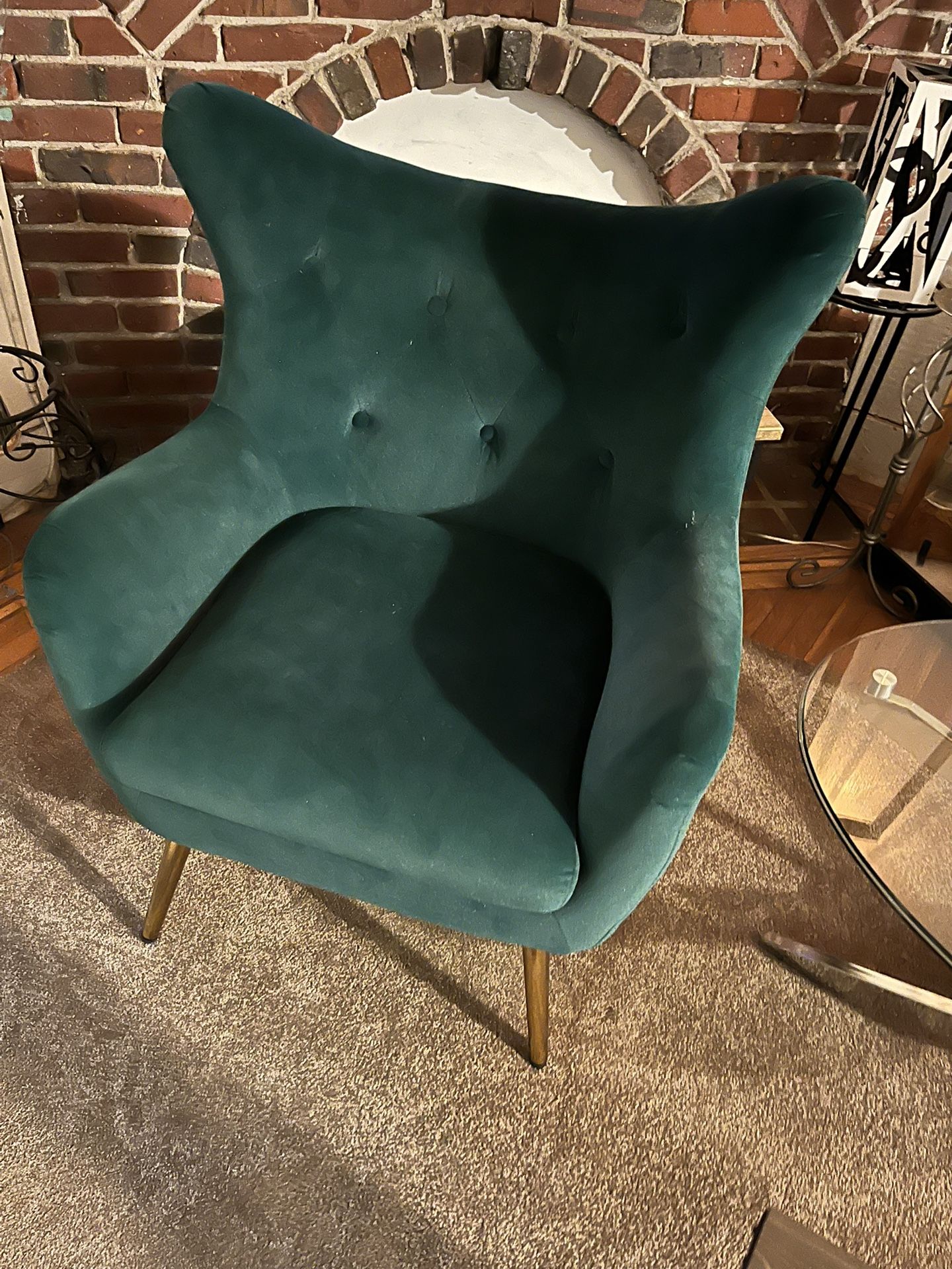 Eusebio Tufted Velvet Accent Chair Wingback Living Room