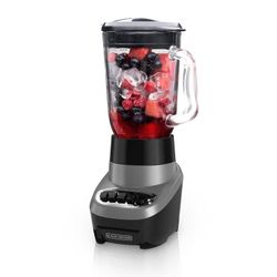 BLACK+DECKER Power Crush Multi-Function Blender with 6-Cup Glass Jar, Black, Silver