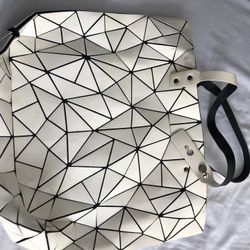 Geometric White Tote Bag 