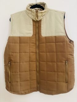 Nomad by Craft + Flow Quilted Vest – Tan & Brown – Men’s M