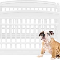 IRIS USA 24" Dog Playpen, 4-Panel Pet Playpen, Puppy Playpen, Indoor/Outdoor Dog Pen, 35 x 35 x 24, Foldable, Fold It Down, Easy Storing, Customizable