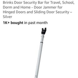 BRINKS Door Security Bar - Adjustable Brinks Door Security Bar for Travel, School, Dorm and Home - Door Jammer for Hinged Doors and Sliding Door Secur