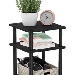 Turn-N-Tube Easy Assembly Multipurpose End Table / Side Table / Sofa Table / Nightstand, Round Tubes, Blackwood