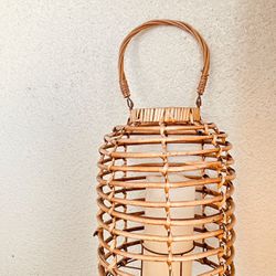 Rattan Lantern With Battery Operated candle