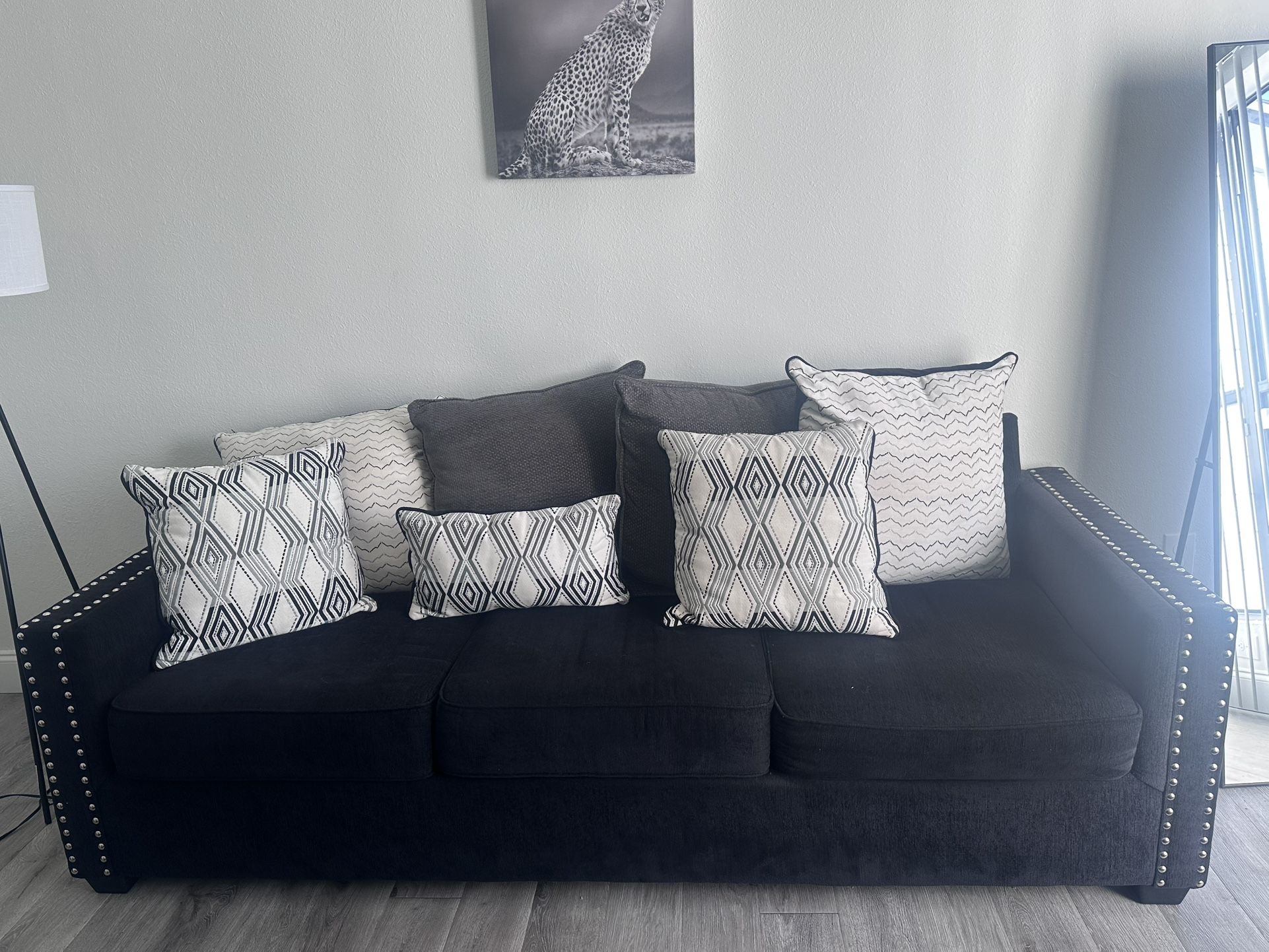 Black Studded Couch