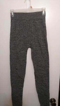 Gray and black fleece lined leggings