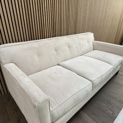 Cream White Microfiber Sofa And Loveseat Set 