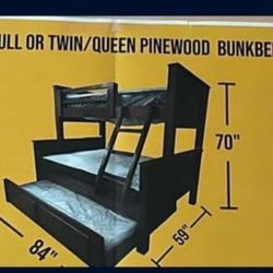 Bunk Beds/ Literas Twin Full Full Madera 100% Pinewood 