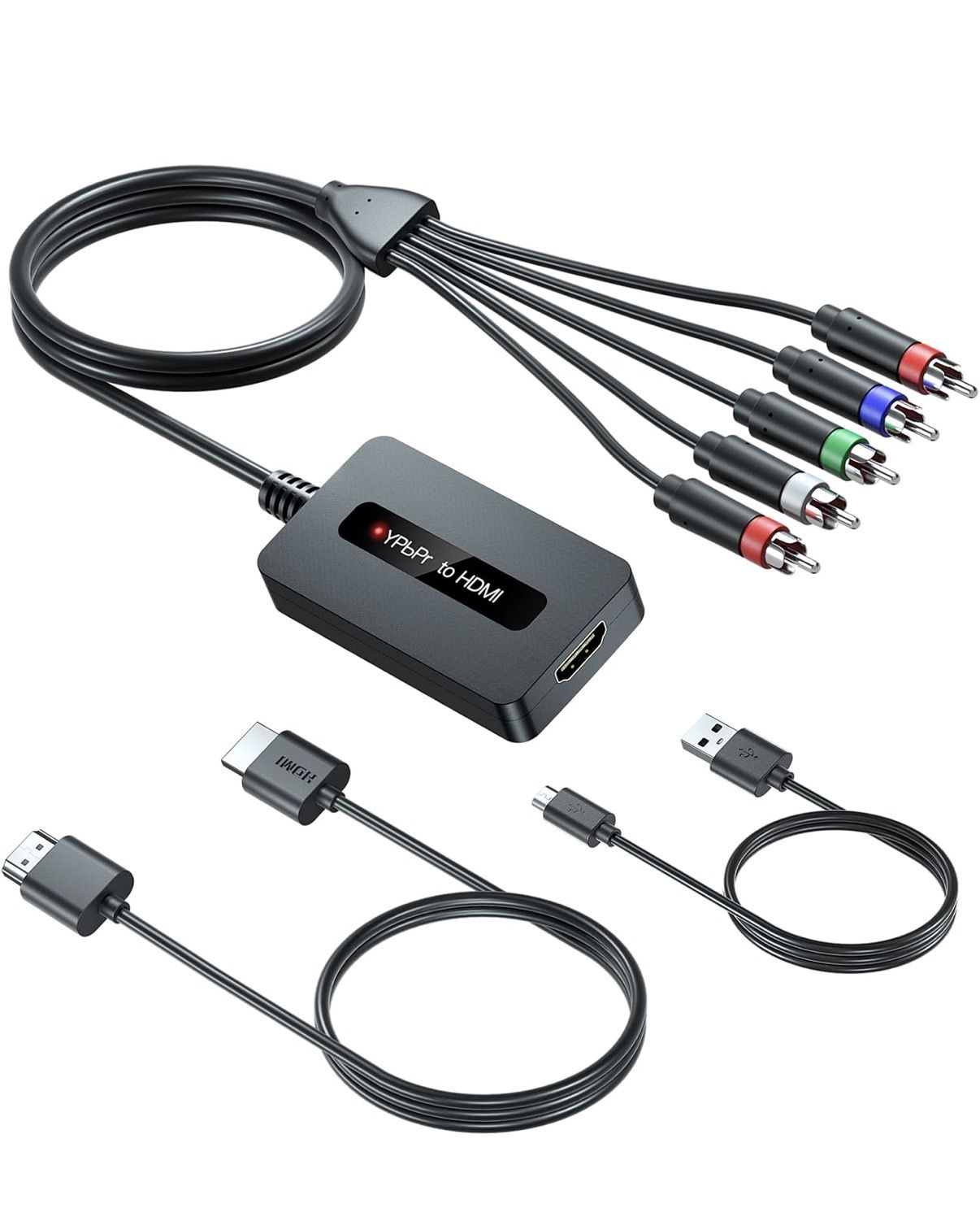 Male Component To HDMI Converter Cable For DVD/STB With Female Component Output To Display On HDTVs, 1080P YPbPr To HDMI Converter