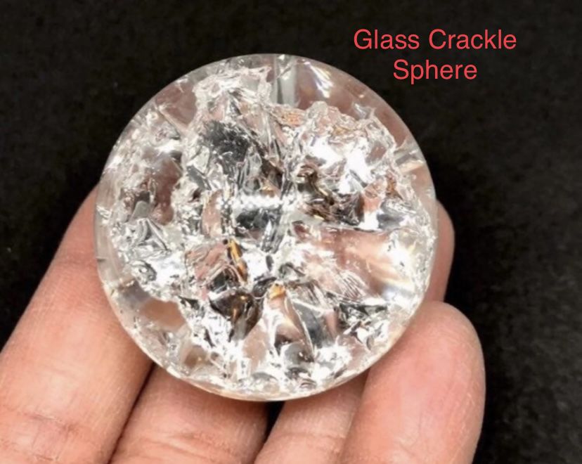 Glass Crackle Sphere 40mm 74g