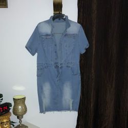 Blue Jean Jumper Skirt One piece 