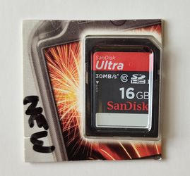 SanDisk Ultra  16GB SD Card,  30MB/s'
New, Sealed.