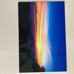 Vintage Metal Art Prints, Majestic Sunrise Mountains, handcrafted 0.75mm thick aluminum. 12”x8”