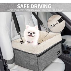 Dohump Dog Car Booster Seat, Pet Carseat for Front Back Seat with Upgraded Reinforced Frame and Seat Belt, Puppy Car Seat for Medium/Small Size Dogs o
